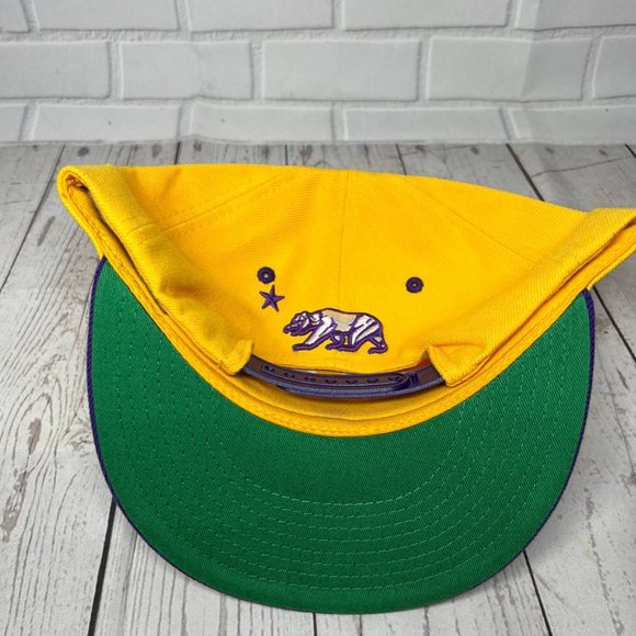 California Republic Whang Clothing Hat Snapback Cap Yellow Purple Men - Picture 3 of 7